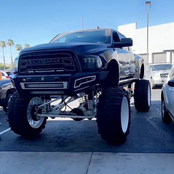 A heavy-duty Dodge Ram associated with a transmission build at the shop